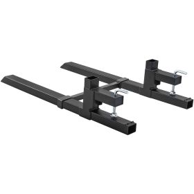 Pallet Forks, 2000 lbs Clamp on Pallet Forks, 43" Total Length Tractor Bucket Forks with Adjustable Stabilizer bar