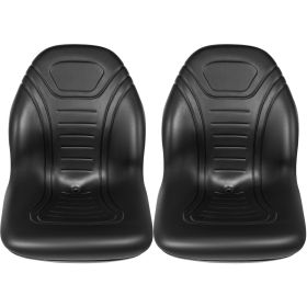 Universal Tractor Seat Replacement 2 Pack, Compact High Back Mower Seat Pair, Black Vinyl Forklift Seat