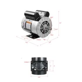 5HP SPL Air Compressor Motor 230V 17.6A 3450RPM 56 Frame CW/CCW Rotation (Factory Setting Is CCW) (Option: Black)