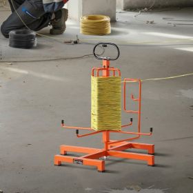 Cable Dispenser Floor Or Stud Mounted Portable For Electrical Industrial Retail (Option: Orange)