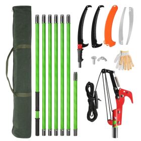 24ft Manual Pole Saw, Lightweight Tree Trimmers Long Handle Pruner Set, Sharp Steel Blade And Scissors Pole Saw For Trimming Palm, Pear Tree, Fir (Option: Default Title)
