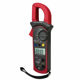 Digital Multimeter Tester AC DC Volt Ohm Amp Clamp Meter Auto Range LCD Handheld (Color: Red)