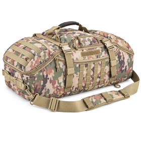 Tactical 65L Large Duffle Bag, 3-in-1 Tactical Backpack MOLLE Pack for Sports, Gym, Outdoor (Color: CP, capacity: 45L)