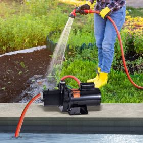 1.5 HP Cast Iron Sprinkler/Irrigation Pump, 115/230 Volt, 66 GPM 3450 RPM Shallow Well Jet Water Pump Booster, 1'' NPT Outlet 1-1/4'' NPT Inlet L (Option: Black)